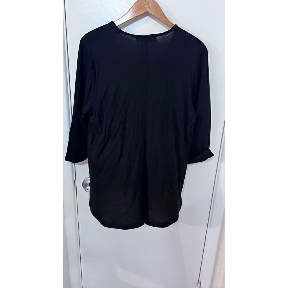 COIN 1804 BLACK RIBBED 3/4 BLOUSE NEW WOMENS SIZE 1X NEW - Picture 5 of 9